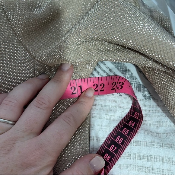 Tahari ASL Women’s Gold Blazer Size 14 Shiny Metallic Textured office blazer - Picture 14 of 15